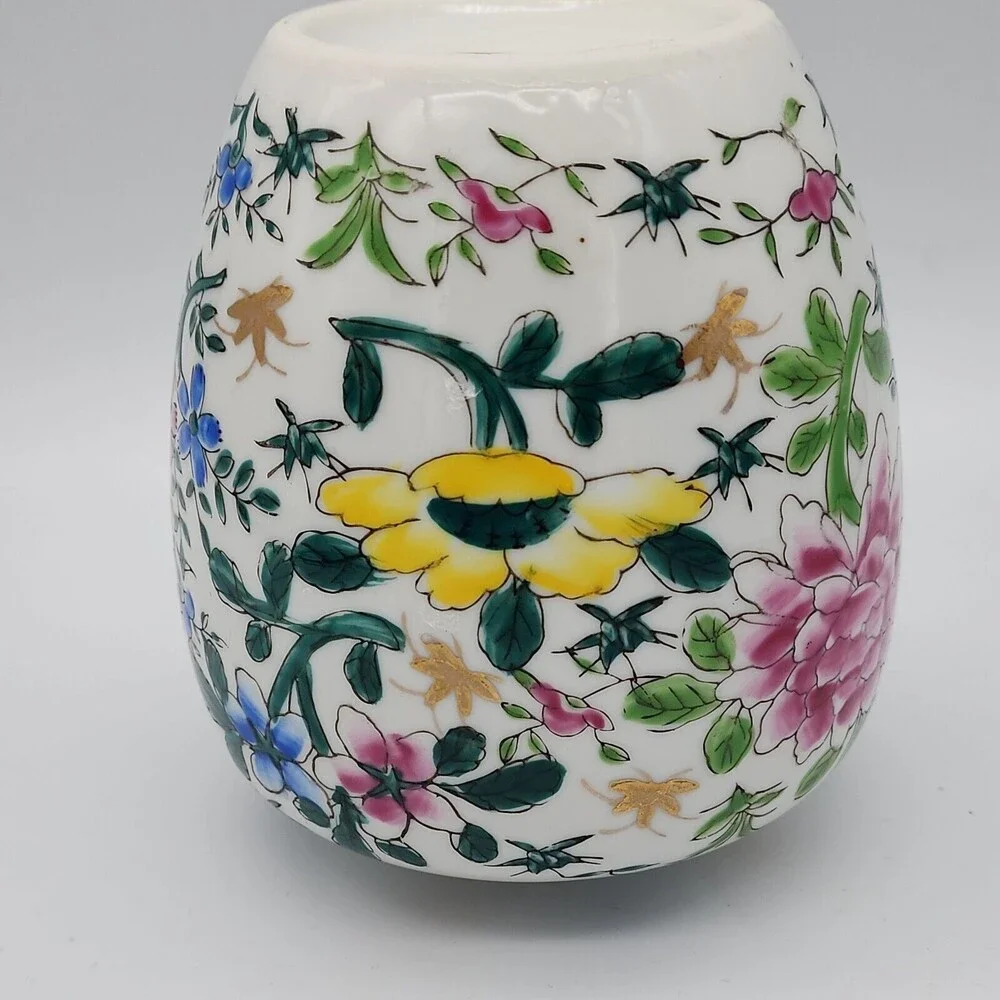 VTG Andrea by Sadek Made in Japan Vase Jardiniere Flower Gold Accents 5.5